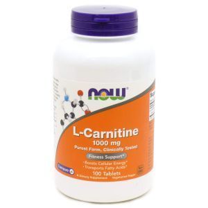Карнитин тартрат, L-Carnitine, Now Foods, 1000 мг, 100 табл