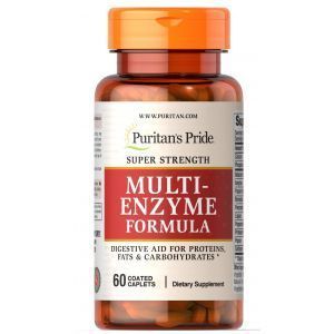 Super Strength Multi Enzyme, Puritan's Pride, 60 kapsulių