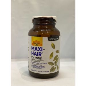 Vyriški vitaminai odai ir plaukams, Maxi Hair, Country Life, 60 kapsulių