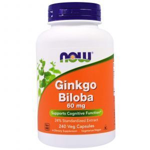 Ginkgo Biloba, Now Foods, 60 mg, 240 daržovių kapsulių