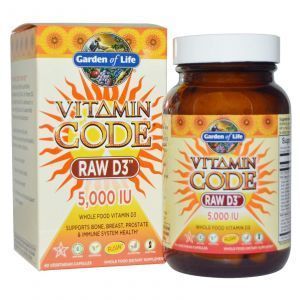 Žalias vitaminas D3, RAW D3, gyvybės sodas, vitamino kodas, 5000 TV, 60 kapsulių