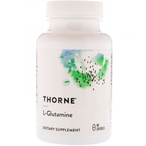 L-glutaminas, L-glutaminas, Thorne Research, 90 kapsulių