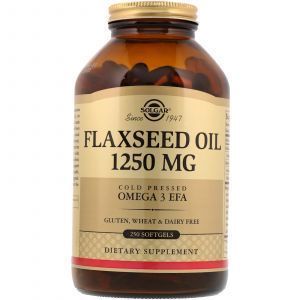 Льняное масло, Flaxseed Oil, Solgar, 1250 мг, 250 гелевых капсул (Default)
