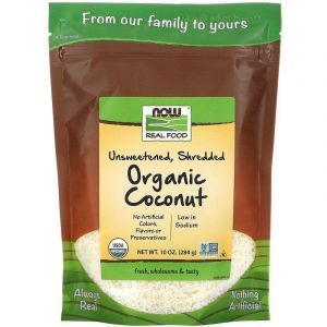 Кокос сушеный (органик), Now Foods, 284 г