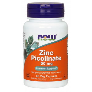 Пиколинат цинка, Zinc Picolinate, Now Foods, 50 мг, 60 капсул