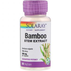 Бамбук, Bamboo, Solaray, экстракт стебля, 300 мг, 60 капсул (Default)