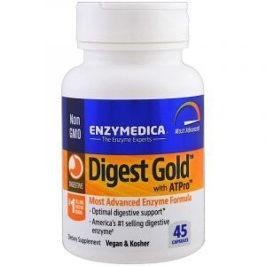 Пищеварительные ферменты, Digest Gold, Enzymedica, 45 капсул