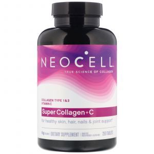 Super kolagenas, 1 ir 3 tipai, kolagenas + C, Neocell, 6000 mg, 250 tablečių
