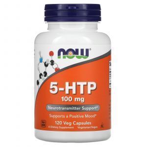 5-HTP, 5-гидрокситриптофан, 5-HTP, Now Foods, 100 мг, 120 вегетарианских капсул
