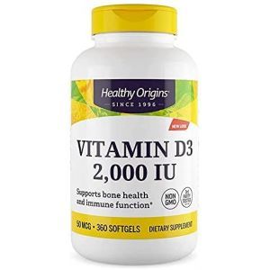 Витамин Д3, Healthy Origins, 2000 МЕ, 360 капс