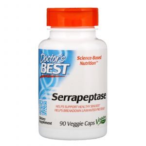 Серрапептаза, Serrapeptase, Doctor's Best, 40,000 СПУ, 90 капсул (Default)