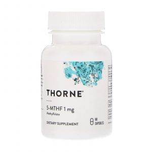 Folateas, 5-MTHF, Thorne Research, 1 mg, 60 kapsulių