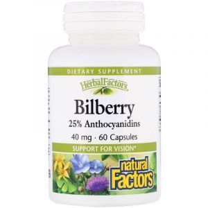 Черника для зрения, Bilberry, Natural Factors, 40 мг, 60 капсул (Default)