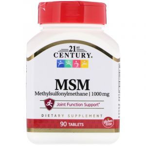 Метилсульфонилметан МСМ, MSM, 21st Century, 1000 мг, 90 таб. (Default)