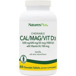  Жевательный кальций, Cal/Mag/Vit D3, Nature's Plus, вкус ванили, 60 жевательных таблеток
