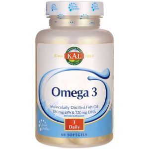 Omega-3, Omega 3 Žuvis 180/120, Kal, 1000 mg, 60 minkštųjų gelių