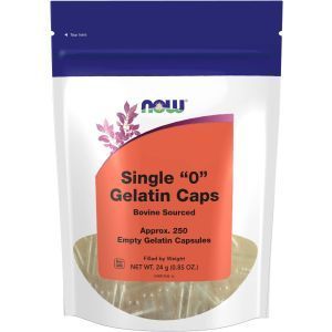 Пустые капсулы "0", Single "0" Gelatin Caps, Now Foods, 250 пустых желатиновых капсул (24 г)
