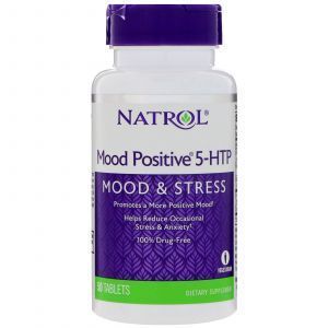 5-hidroksitriptofanas (pozityvios nuotaikos 5-HTP), natrolis, 50 tablečių