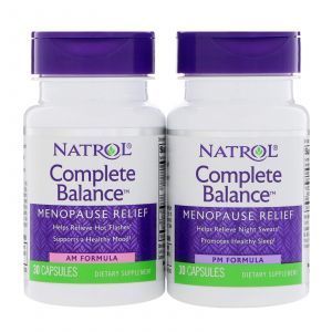 Menopauzės pilnas balansas menopauzei, Natrol, 2 stiklainiai, 30 kapsulių