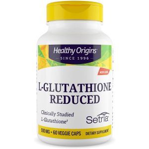 Glutationas, L-glutationas, sveikos kilmės, setrija, sumažinta, 500 mg, 60 kapsulių