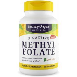 Метилфолат, Methyl Folate, 800 мкг, Healthy Origins, 120 капсул