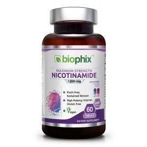 Витамин В3 никотинамид, Vitamin B3 Nicotinamide, Biophix, 1000 мг, 60 таблеток