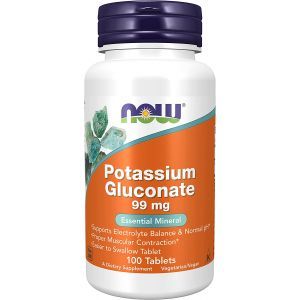 Калий глюконат, Potassium Gluconate, Now Foods, 99 мг, 100 таблеток
