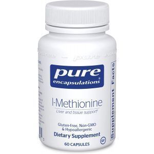 L-метионин, l-Methionine, Pure Encapsulations, поддержка суставов, печени и поджелудочной железы, антиоксидантов и нервной системы, 60 капсул