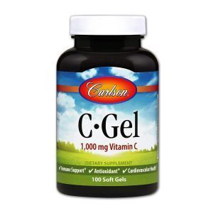 Vitaminas C, C gelis, Carlson Labs, 1000 mg, 100 minkštųjų gelių