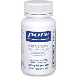 Beta karotinas (su mišriais karotenoidais), beta karotinas, grynos kapsulės, antioksidantas ir vitamino A pirmtakas, 90 kapsulių