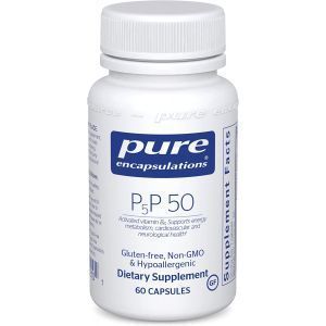 Витамин B6 (Пиридоксаль-5-Фосфат), P5P 50 (vitamin B6), Pure Encapsulations, для поддержки метаболизма, 60 капсул