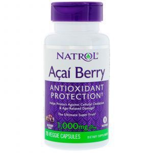 Acai (Super), AcaiBerry, Natrol, 1000 mg, 75 kapsulės