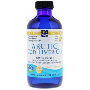 Рыбий жир из печени трески, Cod Liver Oil, Nordic Naturals, лимон, арктический, 237 мл (Default)