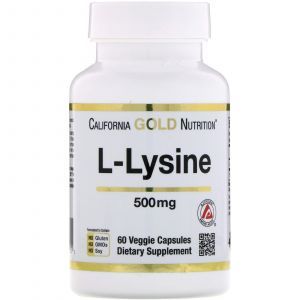 Лизин, L-Lysine, California Gold Nutrition, 500 мг, 60 капсул (Default)