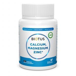Kalcis Magnis Cinkas Vitaminas D3 Biotus 60 kapsulių