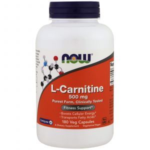 Карнитин тартрат, L-Carnitine, Now Foods, 500 мг, 180 ка