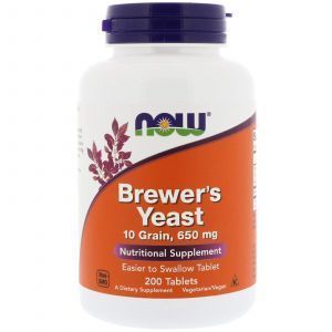 Пивные дрожжи, Brewer's Yeast, Now Foods, 650 мг, 200 т