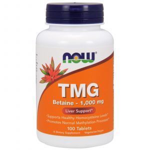 Триметилглицин (ТМГ), TMG, Now Foods, 1000 мг, 100 табле