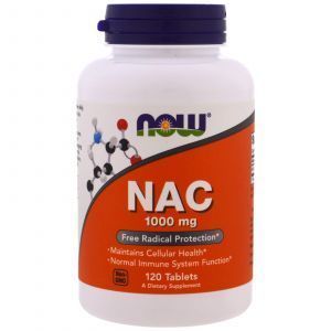 Ацетилцистеин, NAC, Now Foods, 1000 мг, 120 таблет