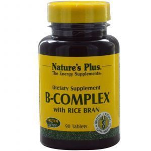 Витаминный В-комплекс с рисовыми отрубями, B-Complex, Nature's Plus, 90 таблет