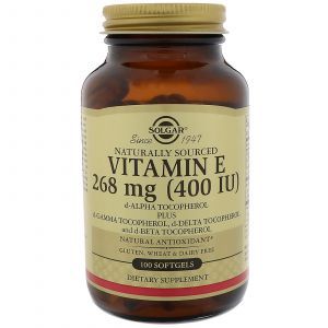 Витамин Е, Vitamin E, Solgar, 400 МЕ, 100 капсу