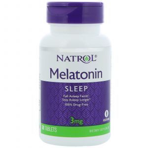 Мелатонин, Melatonin, Natrol, 3 мг, 60 таблето