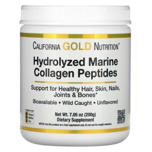 Hidrolizuoti jūrinio kolageno peptidai, California Gold Nutrition, 200 g