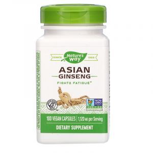 Корейский женьшень, Asian Ginseng, Nature's Way, корень, 560 мг, 100 кап.