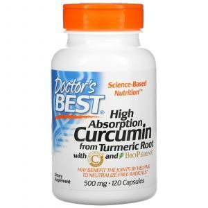 Куркумин, Curcumin, Doctor's Best, комплекс, 500 мг, 120 к