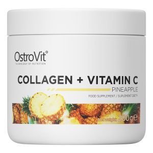 Коллаген + витамин С, Collagen + Vitamin C, OstroVit, вкус ананаса, 200 г
