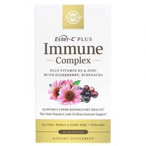 Эстер С плюс комплекс для иммунитета, Ester-C Plus Immune Complex, Solgar, 60 гелевых капсул
