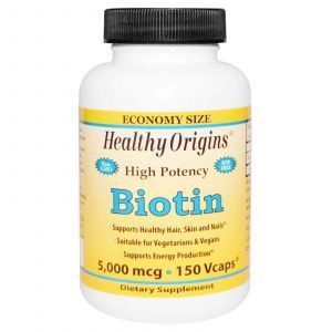 Биотин, Healthy Origins, 5000 мкг, 100 капсул