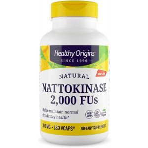 Наттокиназа, Nattokinase 2,000 FU's, Healthy Origins, 100 мг, 180 капсул