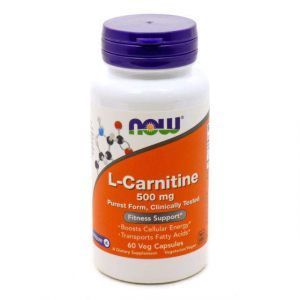 L-карнитин тартрат, L-Carnitine, Now Foods, 500 мг 60 ка